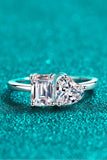 Rhodium-Plated 2 Carat Moissanite Ring - Flyclothing LLC