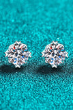 925 Sterling Silver 4 Carat Moissanite Stud Earrings - Flyclothing LLC