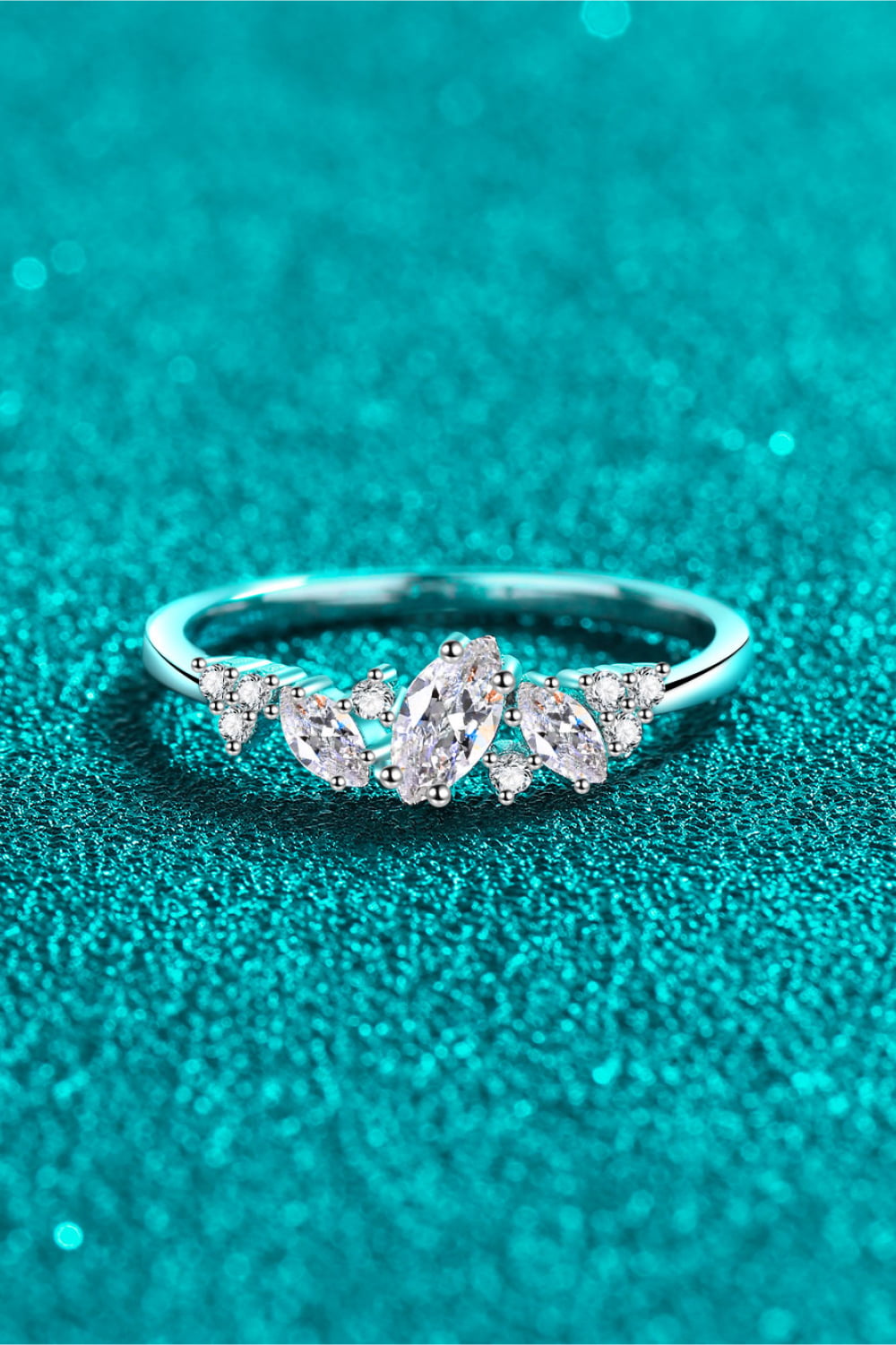 Moissanite Rhodium-Plated Ring - Flyclothing LLC