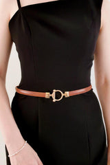 Toggle Buckle Skinny PU Belt - Flyclothing LLC