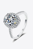 2 Carat Moissanite 925 Sterling Silver Halo Ring - Flyclothing LLC