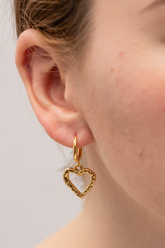 Heart Stainless Steel Drop Earrings - Trendsi