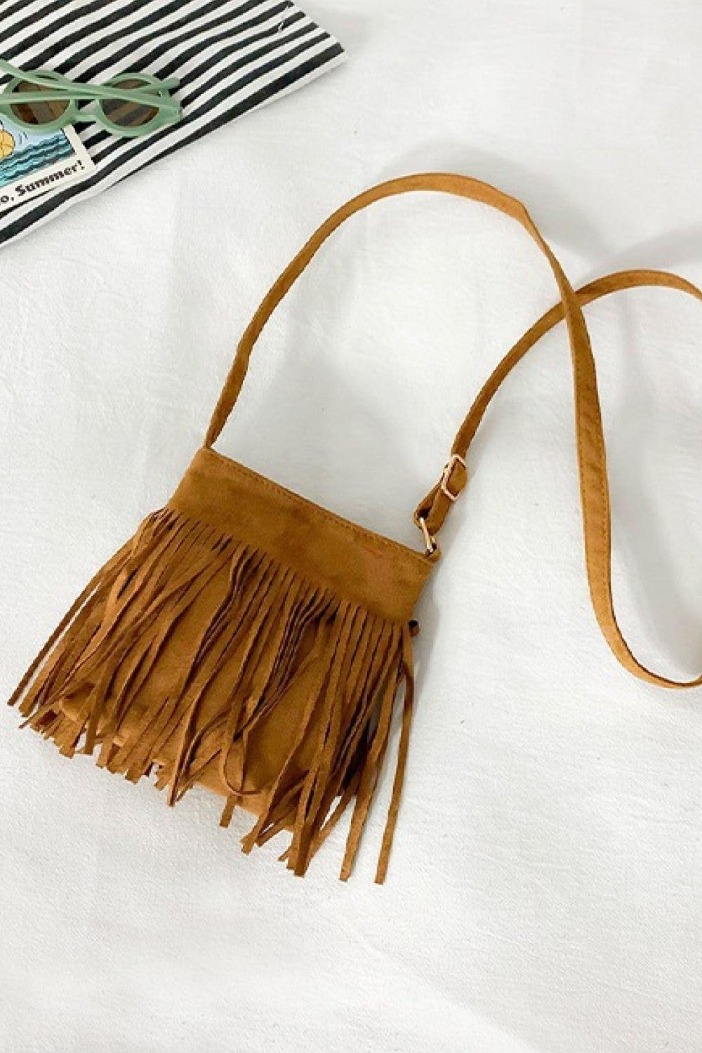 PU Leather Crossbody Bag with Fringe - Flyclothing LLC