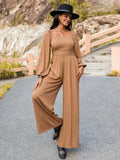 Square Neck Wide Leg Jumpsuit - Trendsi