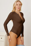 Zip Up Long Sleeve Bodysuit - Flyclothing LLC