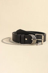 PU Leather Alloy Chain Belt - Flyclothing LLC