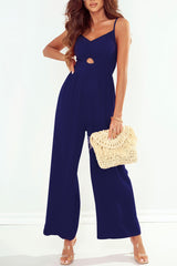 Smocked Spaghetti Strap Wide Leg Jumpsuit - Flyclothing LLC