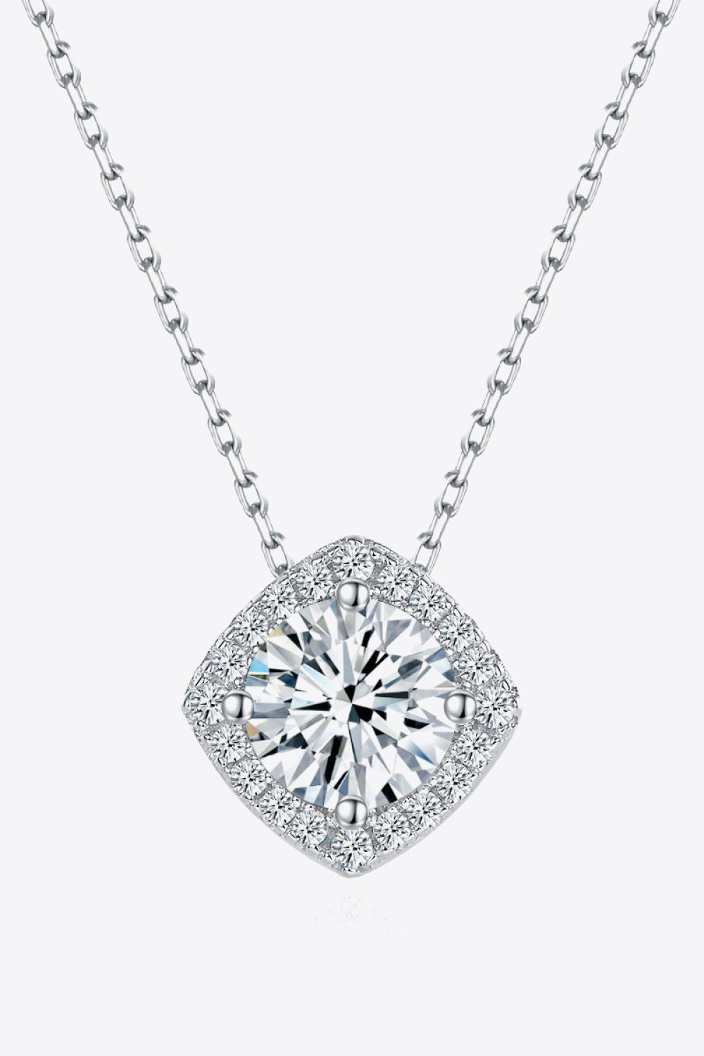 1 Carat Moissanite Geometric Pendant Necklace - Flyclothing LLC