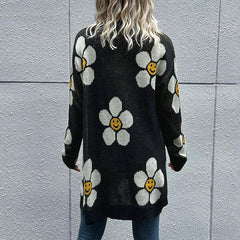 Floral Button Down Longline Cardigan - Flyclothing LLC