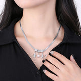 Synthetic Pearl Stainless Steel Necklace - Flyclothing LLC