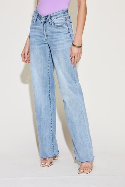 Judy Blue Full Size V Front Waistband Straight Jeans - Flyclothing LLC