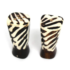 African Natural Bone Salt & Pepper Shakers, Traditional Batik Designs - Flyclothing LLC