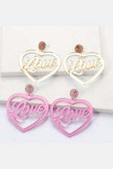 Heart Shape Acrylic Dangle Earrings - Flyclothing LLC