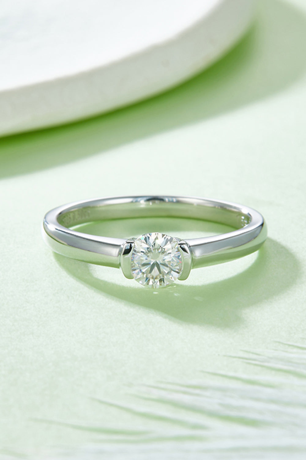 Moissanite 925 Sterling Silver Solitaire Ring - Flyclothing LLC