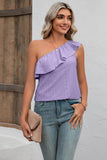 Eyelet One-Shoulder Tank - Trendsi