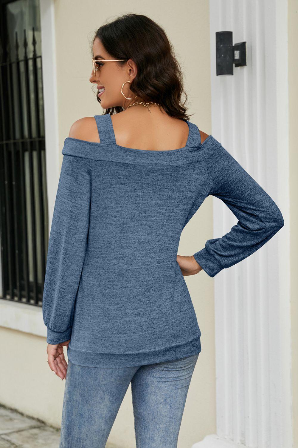 Cutout Cold-Shoulder Top - Flyclothing LLC