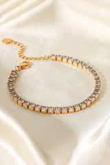 Inlaid Zircon 18K Gold Plated Bracelet - Flyclothing LLC