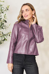 Mock Neck Zip Up Jacket - Flyclothing LLC