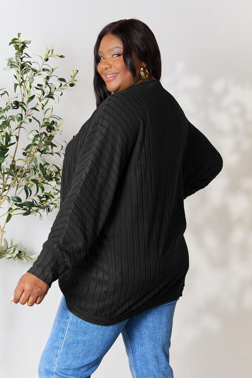 Basic Bae Full Size Ribbed Cocoon Cardigan - Flyclothing LLC