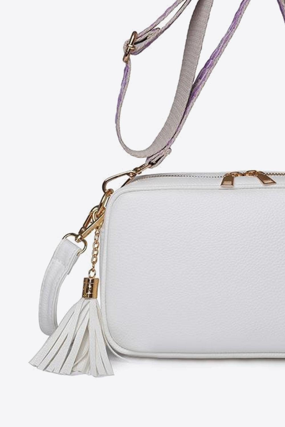 PU Leather Tassel Crossbody Bag - Trendsi