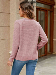 Round Neck Raglan Sleeve Sweater - Flyclothing LLC