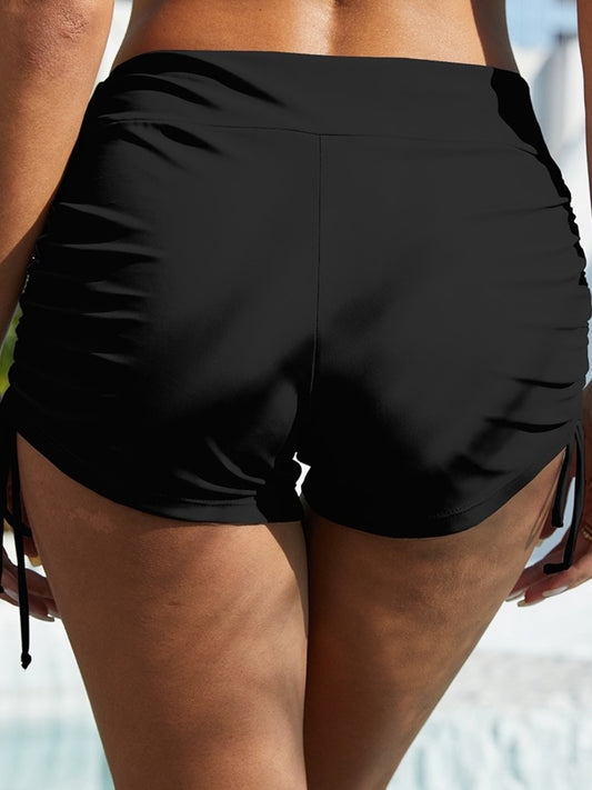 Drawstring Mid-Rise Waist Swim Shorts - Flyclothing LLC