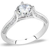 Alamode High polished (no plating) Stainless Steel Ring with AAA Grade CZ in Clear - Alamode