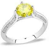 Alamode High polished (no plating) Stainless Steel Ring with AAA Grade CZ in Topaz - Alamode