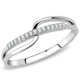 Alamode High polished (no plating) Stainless Steel Ring with AAA Grade CZ in Clear