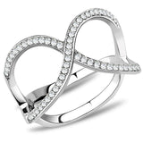 Alamode High polished (no plating) Stainless Steel Ring with AAA Grade CZ in Clear