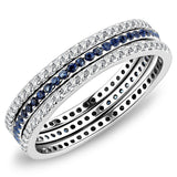 Alamode High polished (no plating) Stainless Steel Ring with AAA Grade CZ in London Blue - Alamode