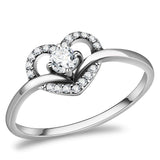 Alamode High polished (no plating) Stainless Steel Ring with AAA Grade CZ in Clear