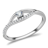 Alamode High polished (no plating) Stainless Steel Ring with AAA Grade CZ in Clear