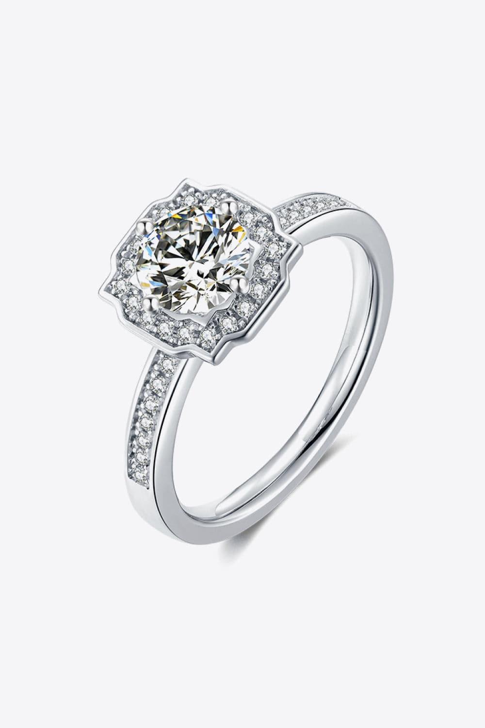 1 Carat Moissanite Platinum-Plated Ring - Trendsi