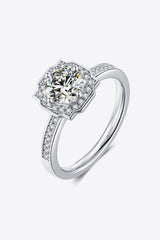 1 Carat Moissanite Platinum-Plated Ring - Flyclothing LLC