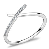 Alamode High polished (no plating) Stainless Steel Ring with AAA Grade CZ in Clear