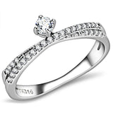 Alamode High polished (no plating) Stainless Steel Ring with AAA Grade CZ in Clear - Alamode