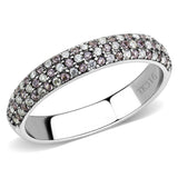 Alamode High polished (no plating) Stainless Steel Ring with AAA Grade CZ in Multi Color - Alamode