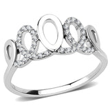 Alamode High polished (no plating) Stainless Steel Ring with AAA Grade CZ in Clear