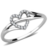 Alamode High polished (no plating) Stainless Steel Ring with AAA Grade CZ in Clear