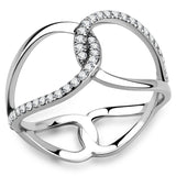 Alamode No Plating Stainless Steel Ring with AAA Grade CZ in Clear - Alamode