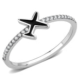 Alamode No Plating Stainless Steel Ring with Epoxy in Jet - Alamode