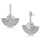 Alamode No Plating Stainless Steel Earrings with AAA Grade CZ in Clear - Alamode