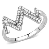 Alamode No Plating Stainless Steel Ring with AAA Grade CZ in Clear - Alamode