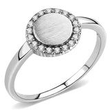 Alamode No Plating Stainless Steel Ring with AAA Grade CZ in Clear - Alamode