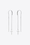 925 Sterling Silver Cross Threader Earrings - Flyclothing LLC