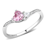 Alamode High polished (no plating) Stainless Steel Ring with AAA Grade CZ in Rose - Alamode