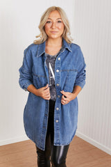 RISEN Jessica Denim Shacket - Trendsi