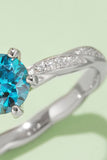 1 Carat Moissanite Contrast 925 Sterling Silver Ring - Flyclothing LLC