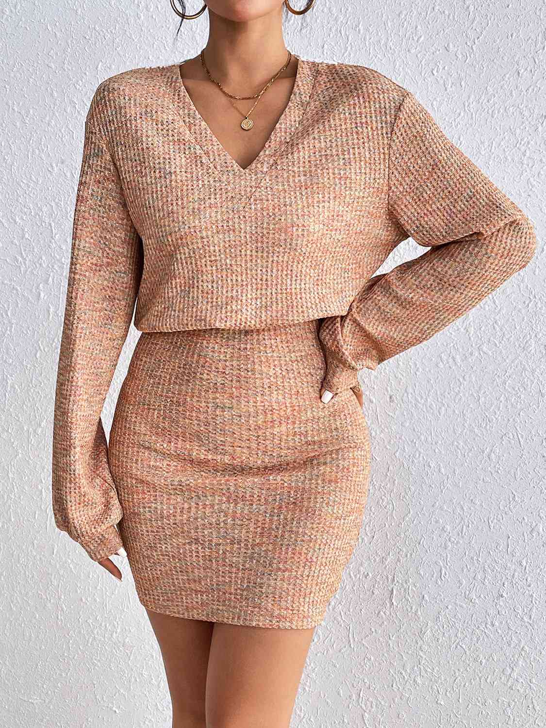 Lace Detail V-Neck Mini Dress - Flyclothing LLC